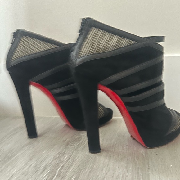 Great Condition Red Bottom Peep Toe Booties - Picture 3 of 8